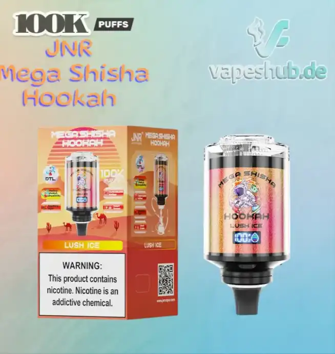 JNR VAPE Mega Shisha Hookah 100000 Puffs Disposable Vape