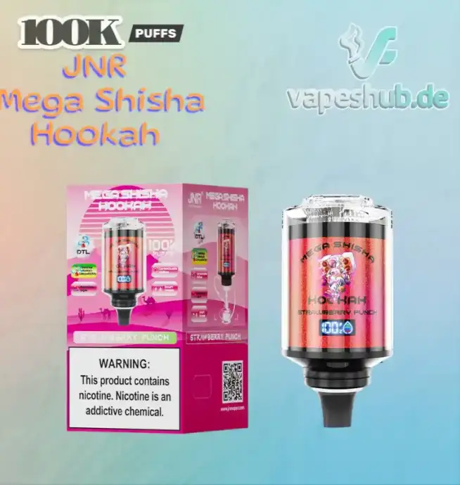 JNR VAPE Mega Shisha Hookah 100000 Puffs Disposable Vape