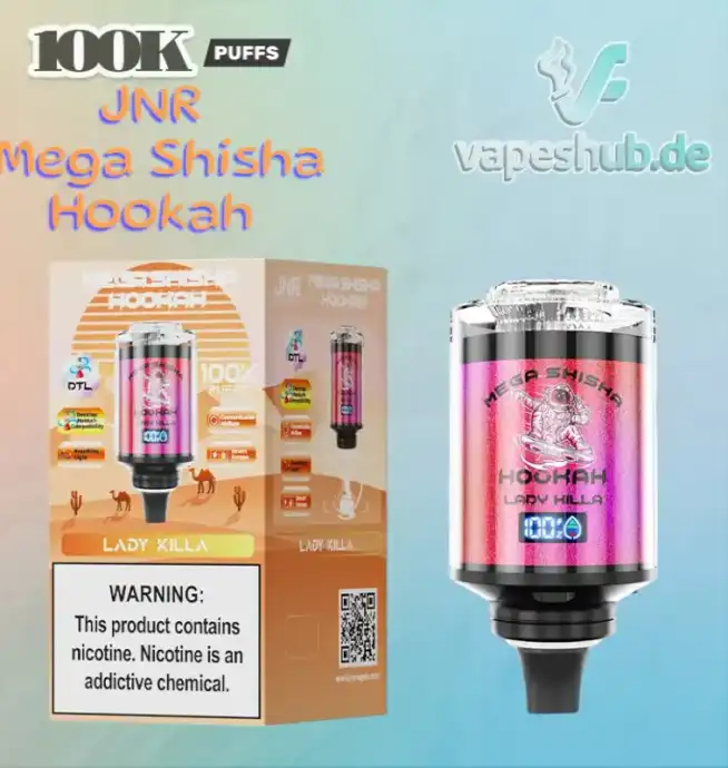 JNR VAPE Mega Shisha Hookah 100000 Puffs Disposable Vape