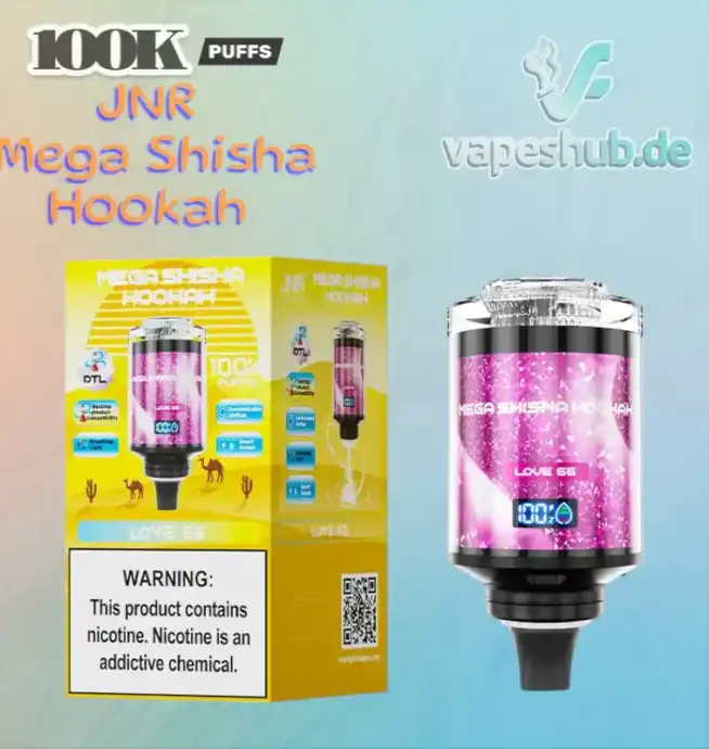 JNR VAPE Mega Shisha Hookah 100000 Puffs Disposable Vape