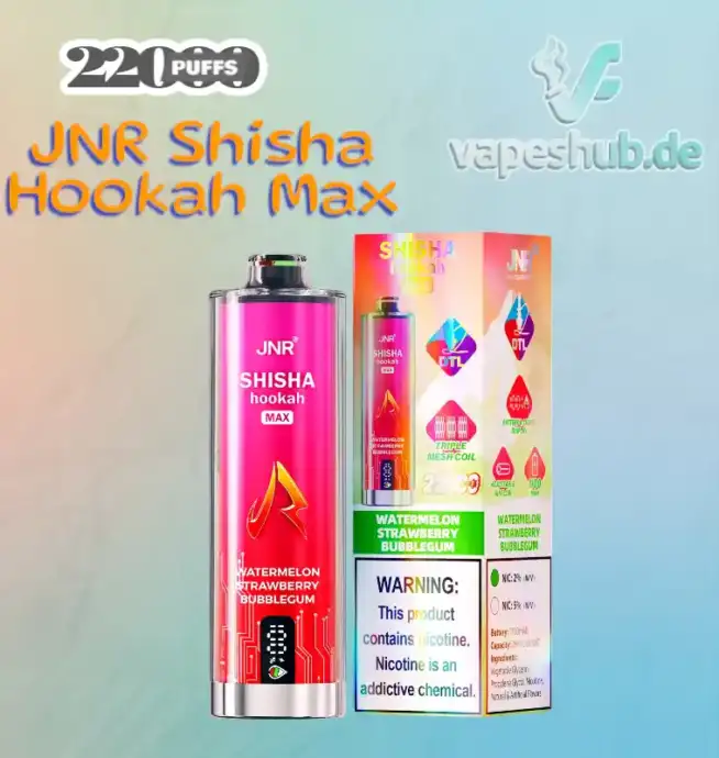 JNR VAPE Shisha Hookah Max 22K Puffs Disposable Vape