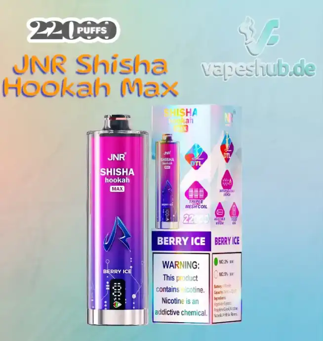 JNR VAPE Shisha Hookah Max 22K Puffs Disposable Vape