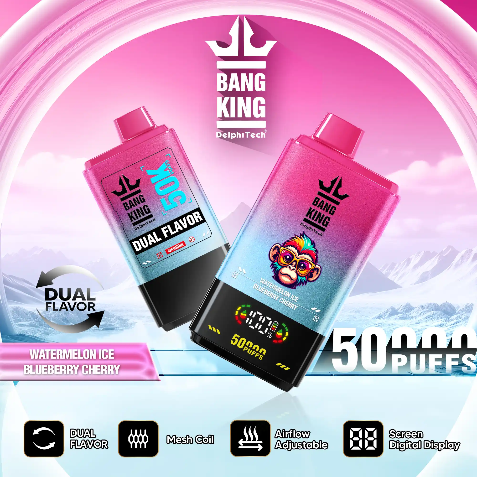 BANG KING 50000 puffs BK50 Disposable Vape mit 50ml Liquid