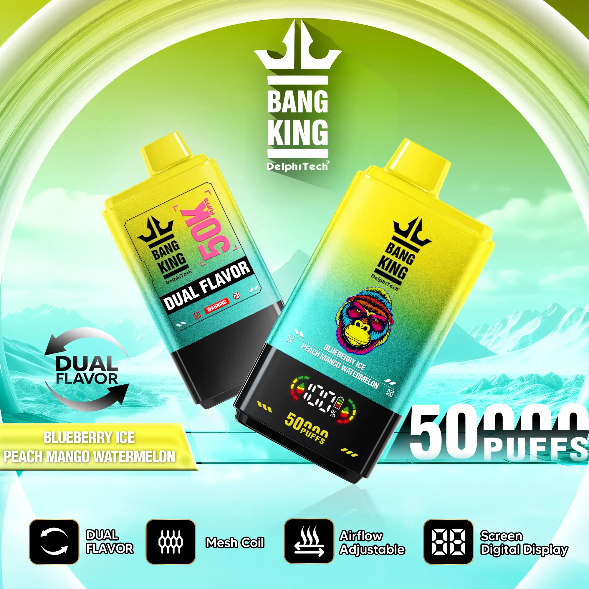 BANG KING 50000 puffs BK50 Disposable Vape mit 50ml Liquid