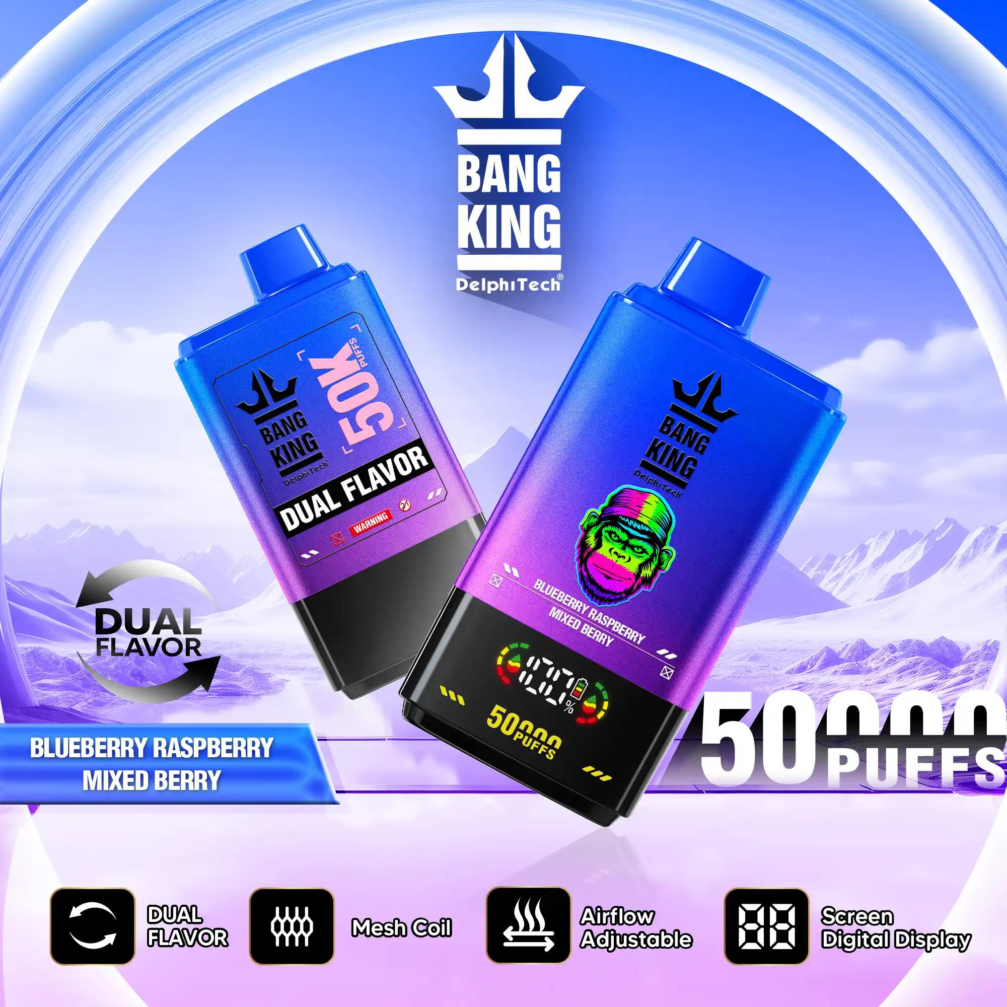 BANG KING 50000 puffs BK50 Disposable Vape mit 50ml Liquid