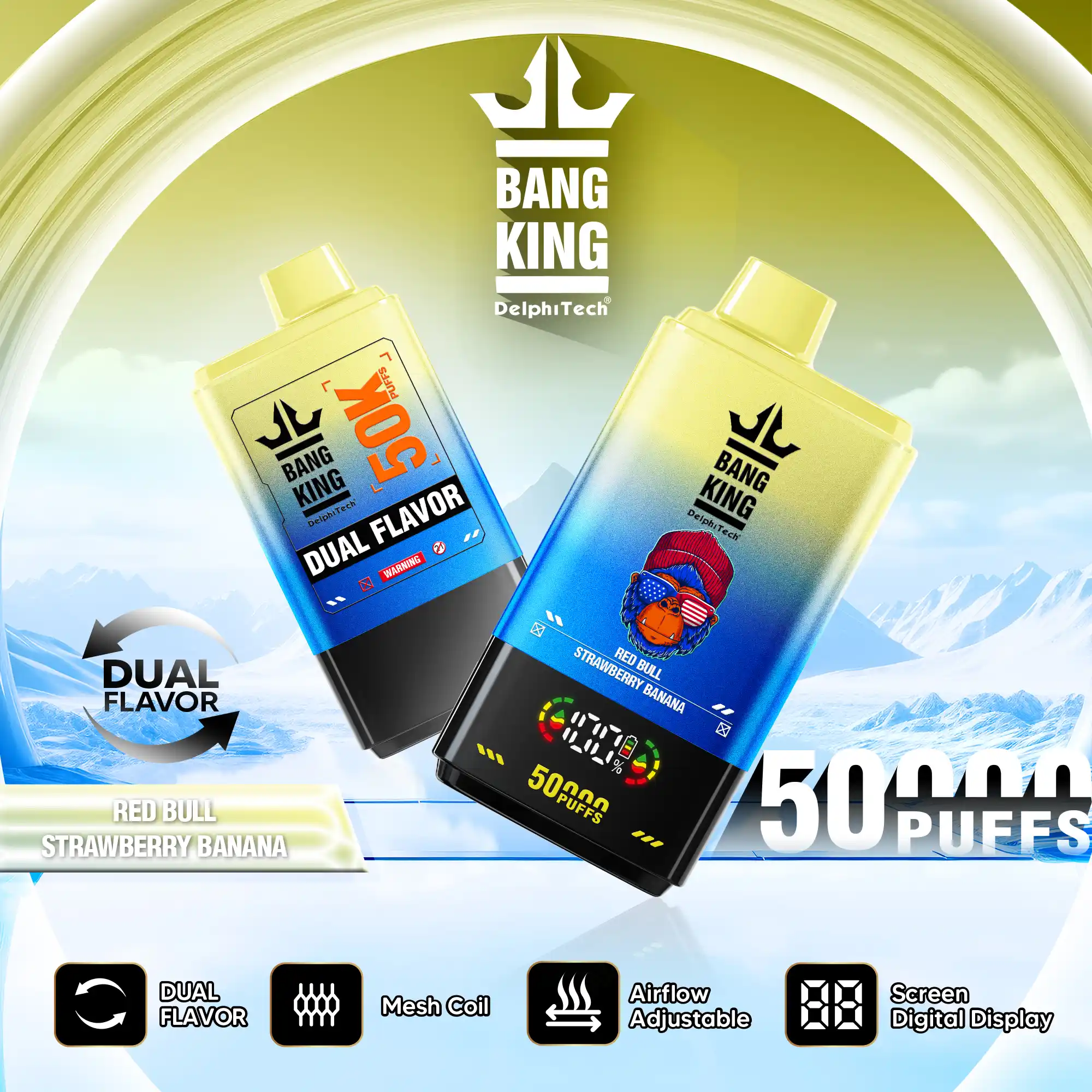 BANG KING 50000 puffs BK50 Disposable Vape mit 50ml Liquid