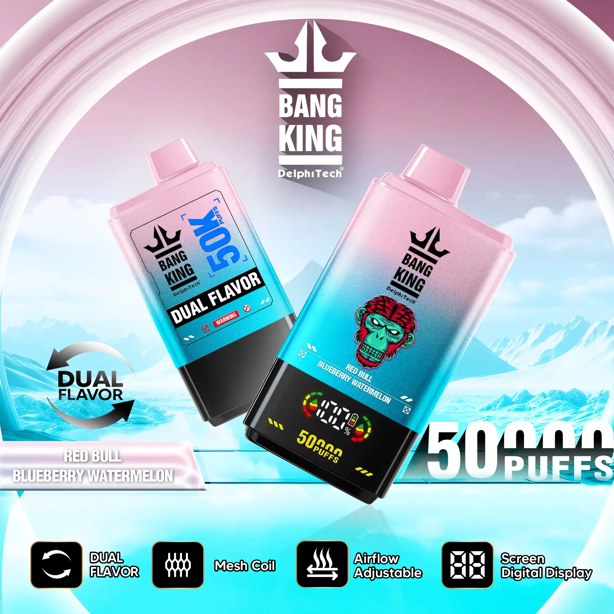 BANG KING 50000 puffs BK50 Disposable Vape mit 50ml Liquid