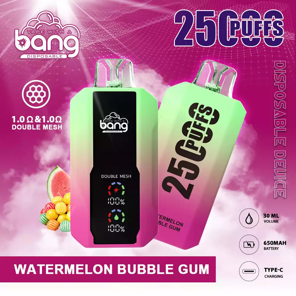 Bang 25000 Puffs Full Screen Disposable Vape mit Full-Screen-Anzeige 25ml Liquid