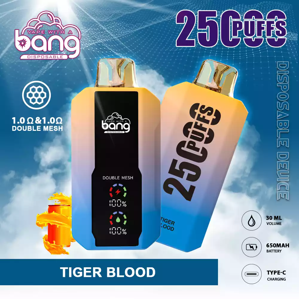 Bang 25000 Puffs Full Screen Disposable Vape mit Full-Screen-Anzeige 25ml Liquid