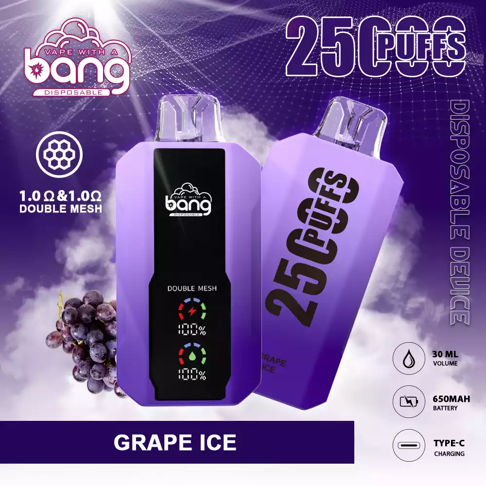 Bang 25000 Puffs Full Screen Disposable Vape mit Full-Screen-Anzeige 25ml Liquid