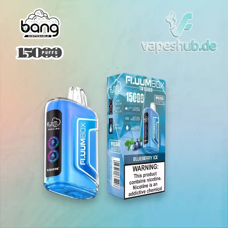 Bang Fluum Box 15000 Puffs LED Disposable Vape bietet 25 ml E-Liquid