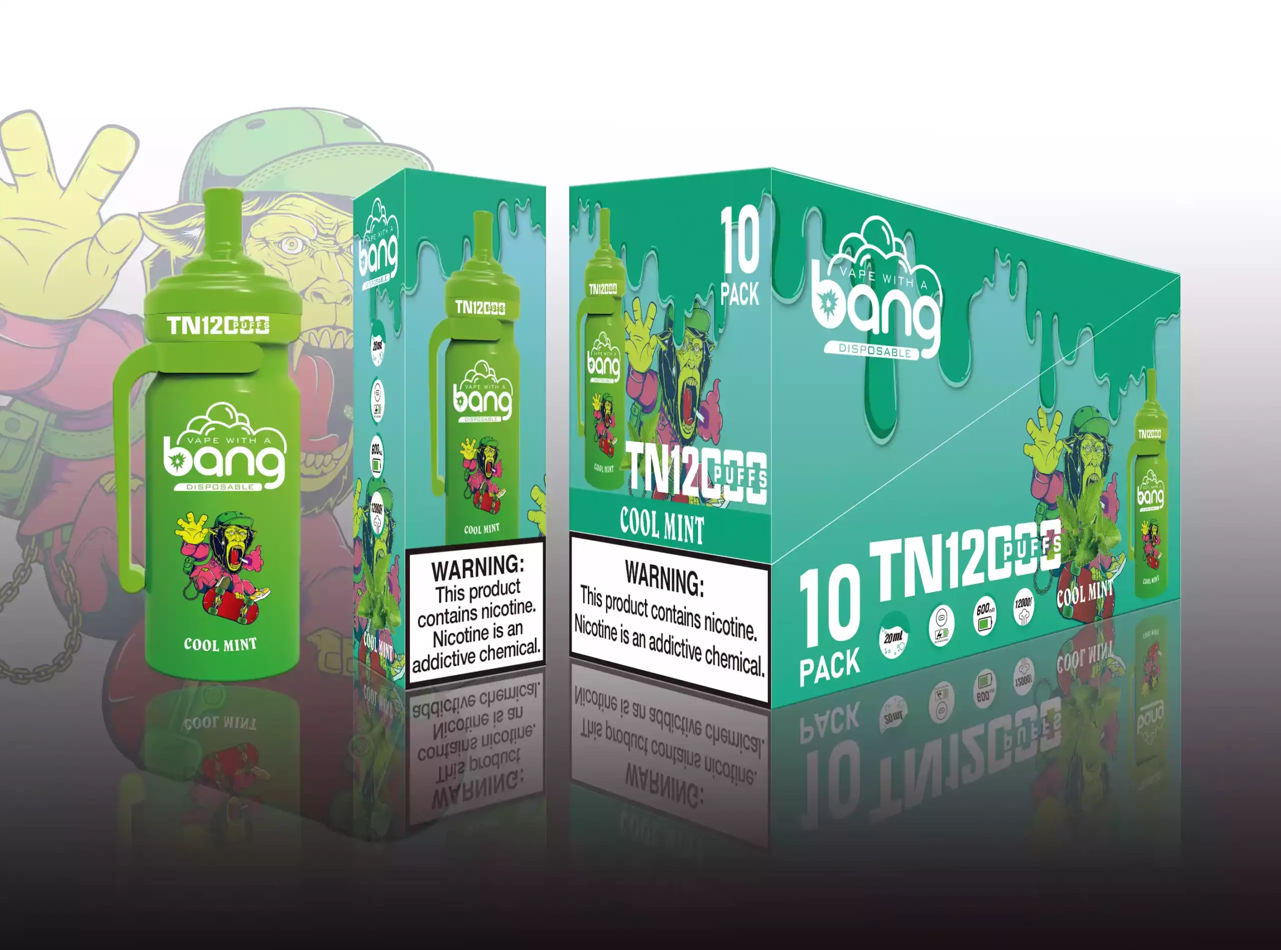 Bang Tn 12000 12k Puffs Disposable Vape bietet 20 ml E-Liquid