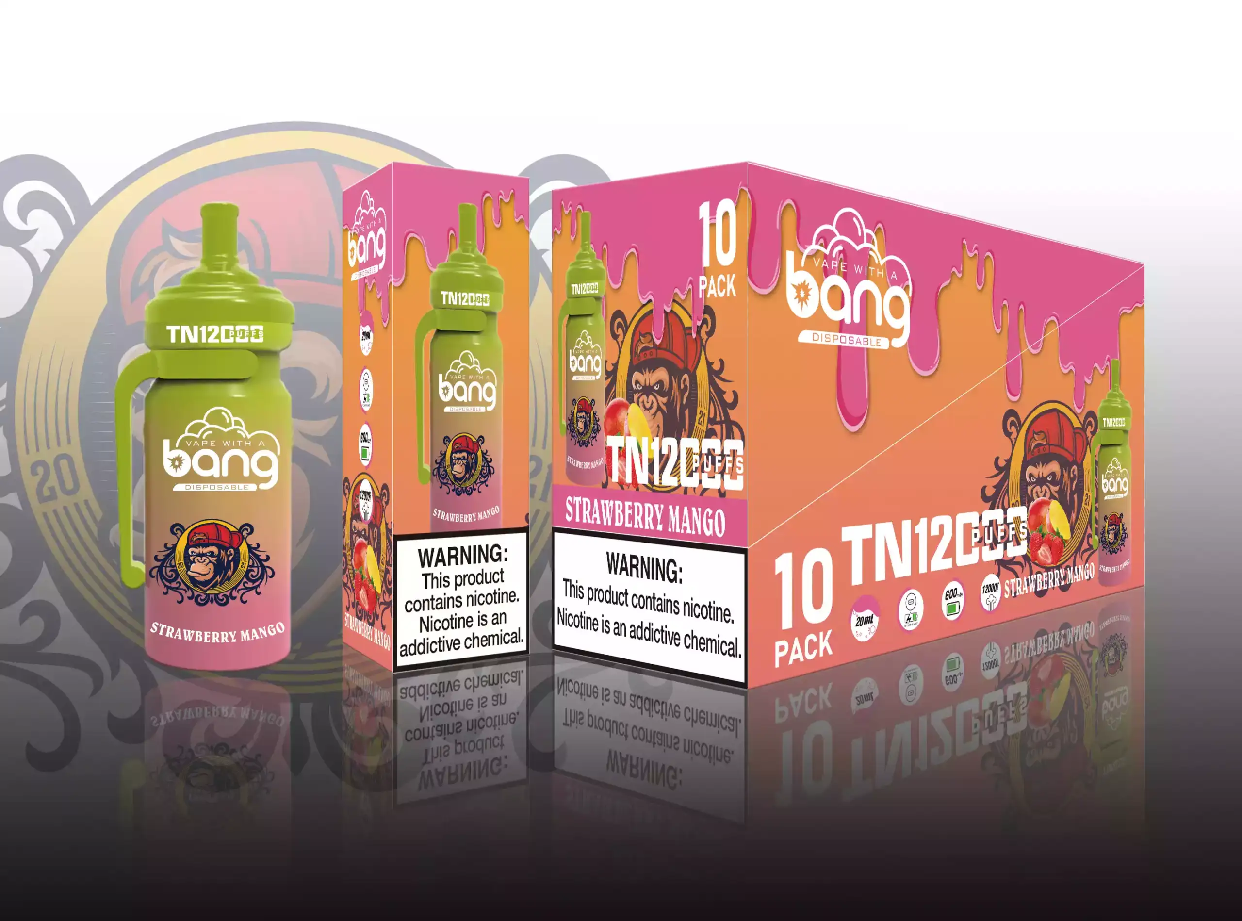 Bang Tn 12000 12k Puffs Disposable Vape bietet 20 ml E-Liquid