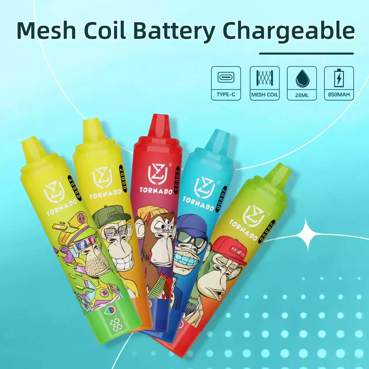 UZY Tornado 20000 Puffs Disposable Vape mit 28 ml Liquid
